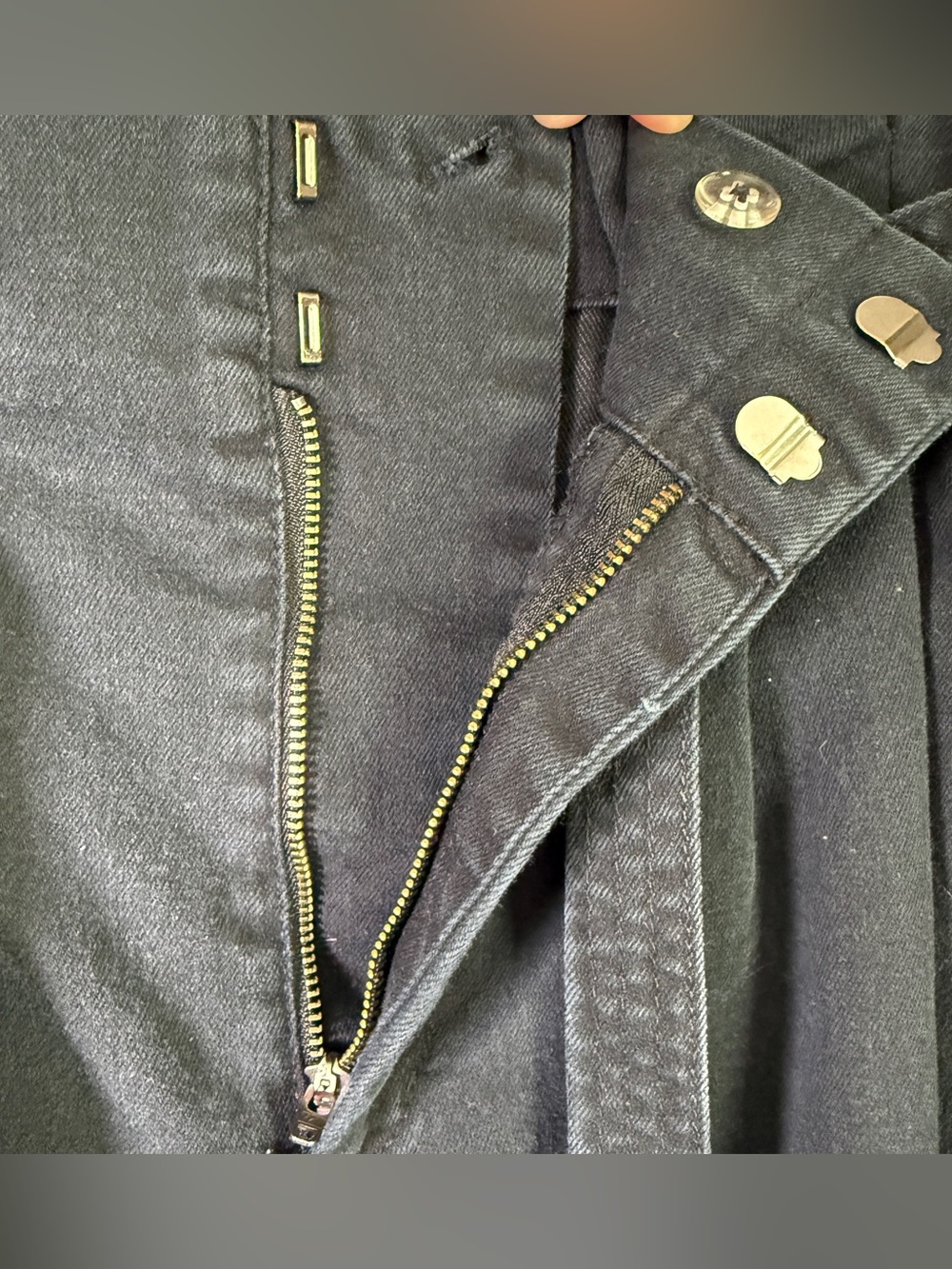 A New Day Black High Waist Belted Pleat Front Cotton Trouser Pants Size 10 - Picture 5 of 12